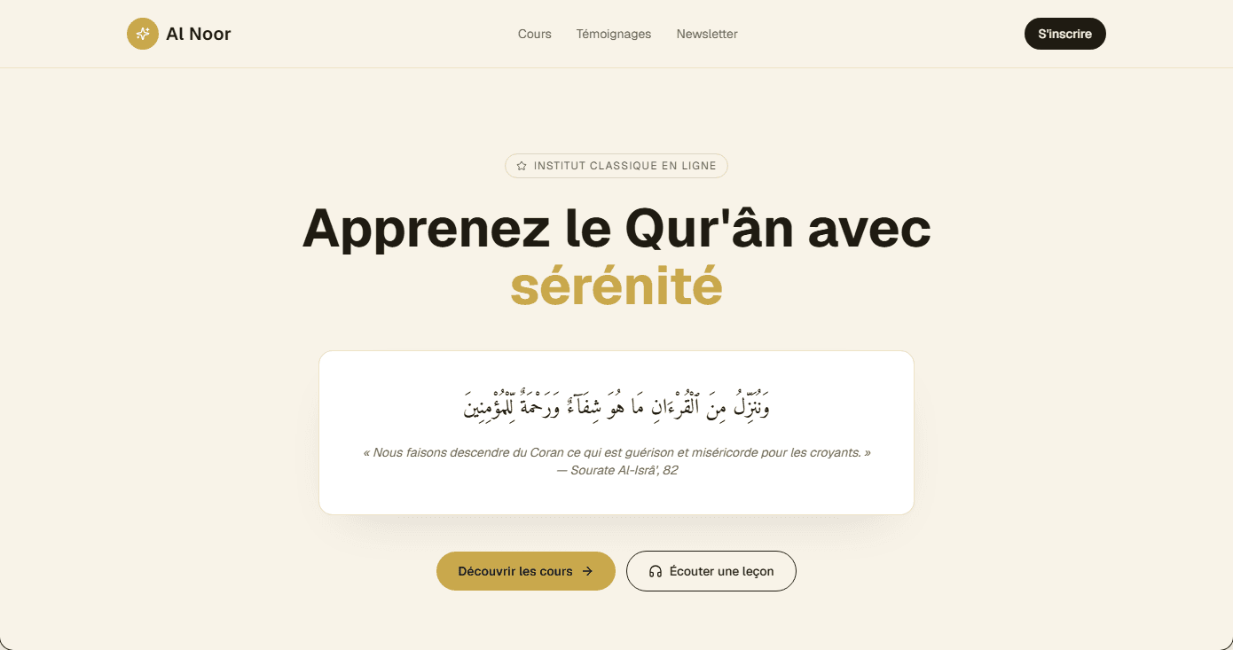 Preview of the Al Noor template